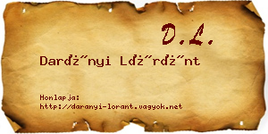 Darányi Lóránt névjegykártya