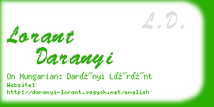 lorant daranyi business card